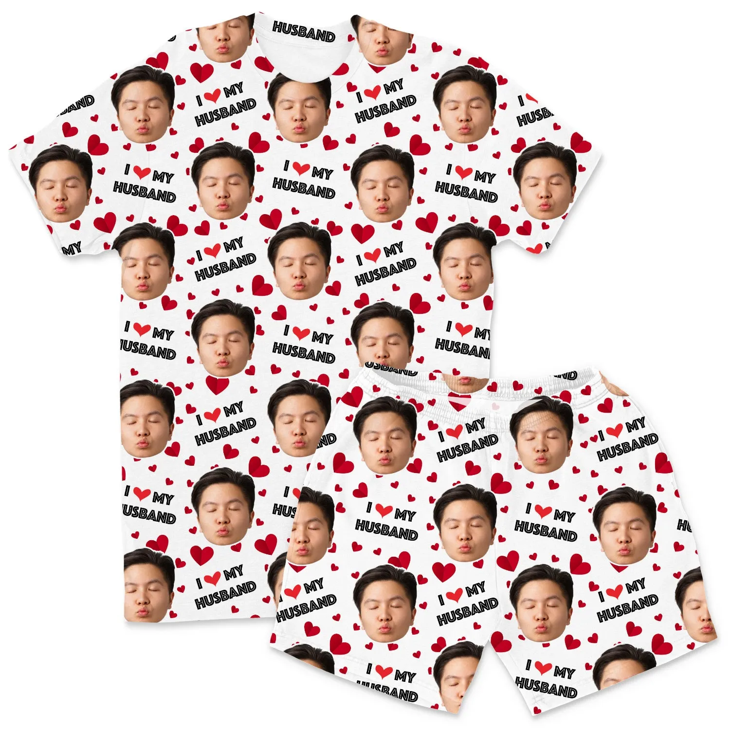 Men's I Love My Husband PJs - Shorts Set sold by Super Socks