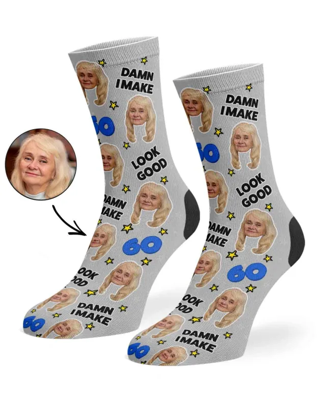 Damn I Make 60 Look Good Socks sold by Super Socks