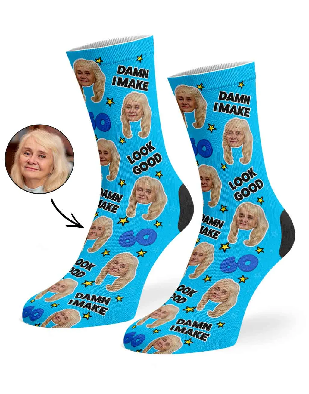 Damn I Make 60 Look Good Socks sold by Super Socks product image thumbnail 5