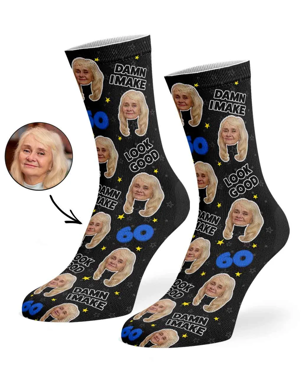 Damn I Make 60 Look Good Socks sold by Super Socks product image thumbnail 4