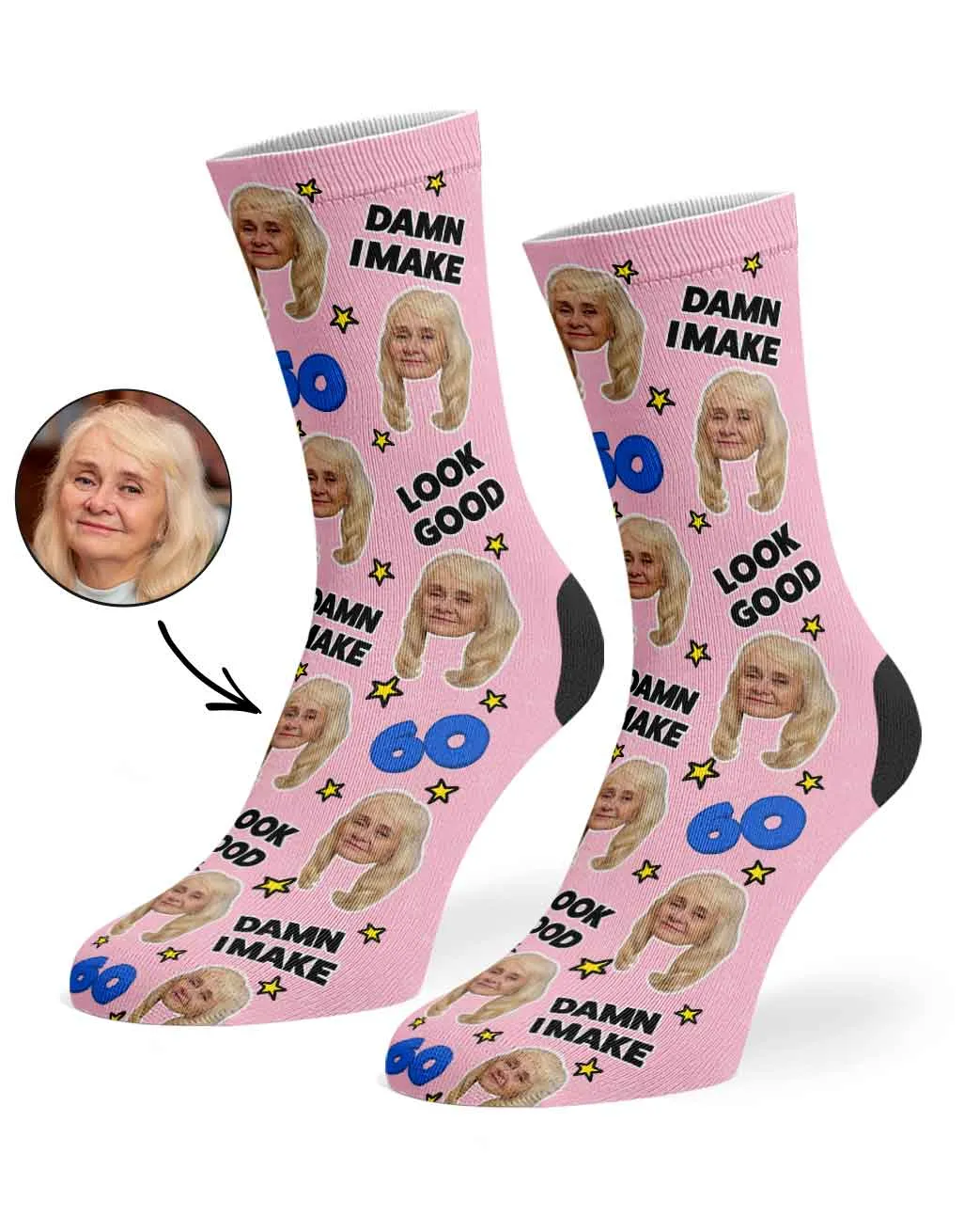Damn I Make 60 Look Good Socks sold by Super Socks product image thumbnail 3