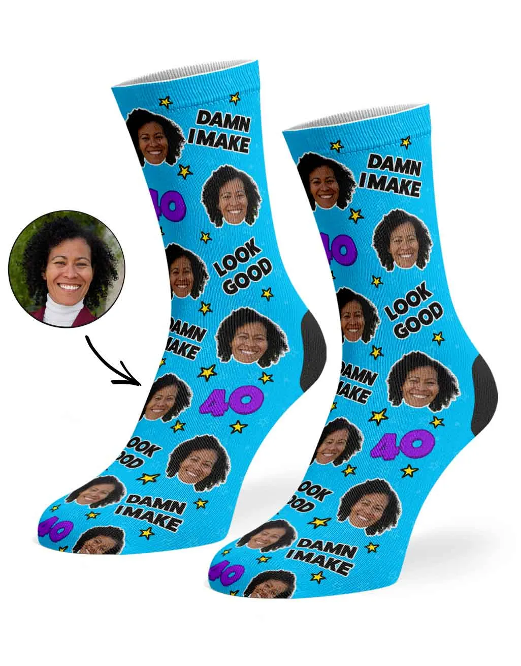 Damn I Make 40 Look Good Socks sold by Super Socks product image thumbnail 4