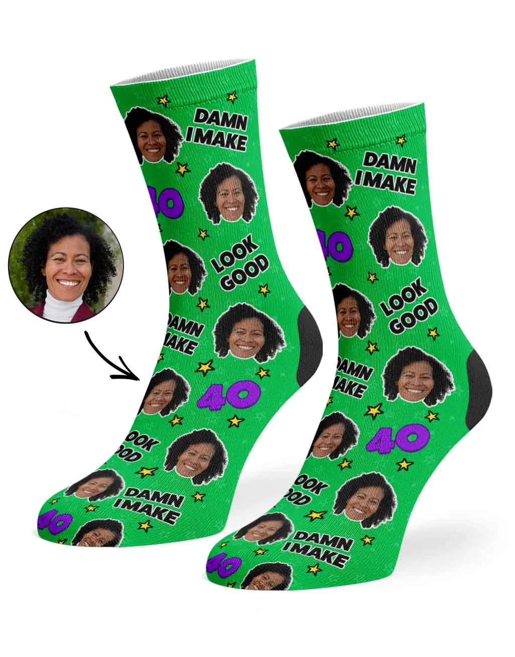 Damn I Make 40 Look Good Socks sold by Super Socks product image thumbnail 5