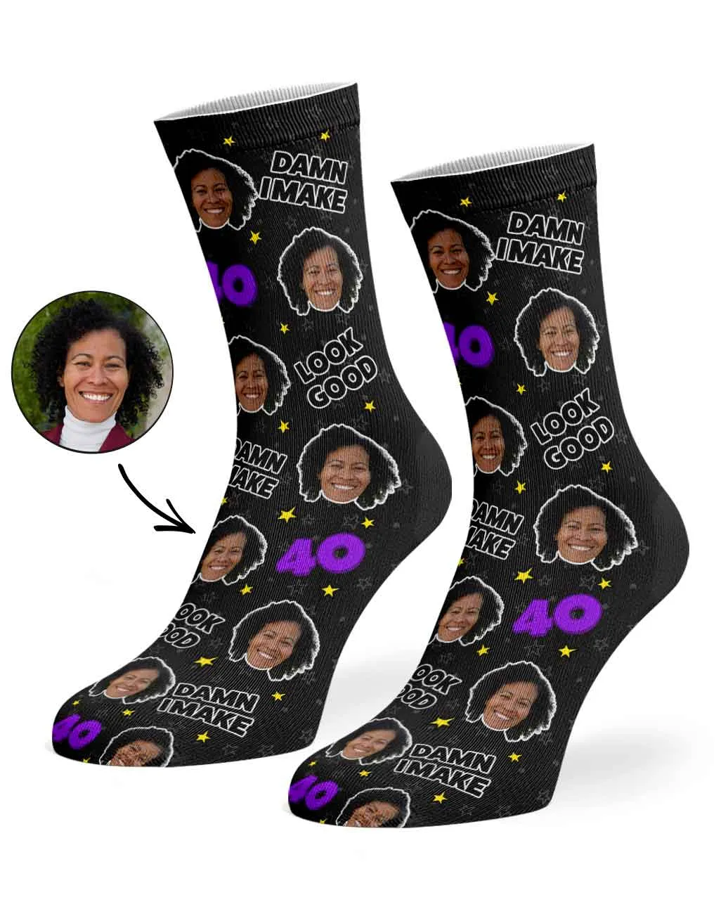 Damn I Make 40 Look Good Socks sold by Super Socks product image thumbnail 3