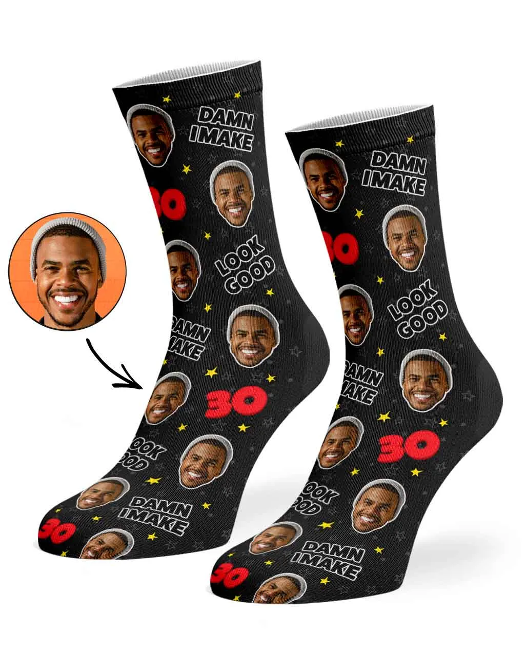 Damn I Make 30 Look Good Socks sold by Super Socks product image thumbnail 3