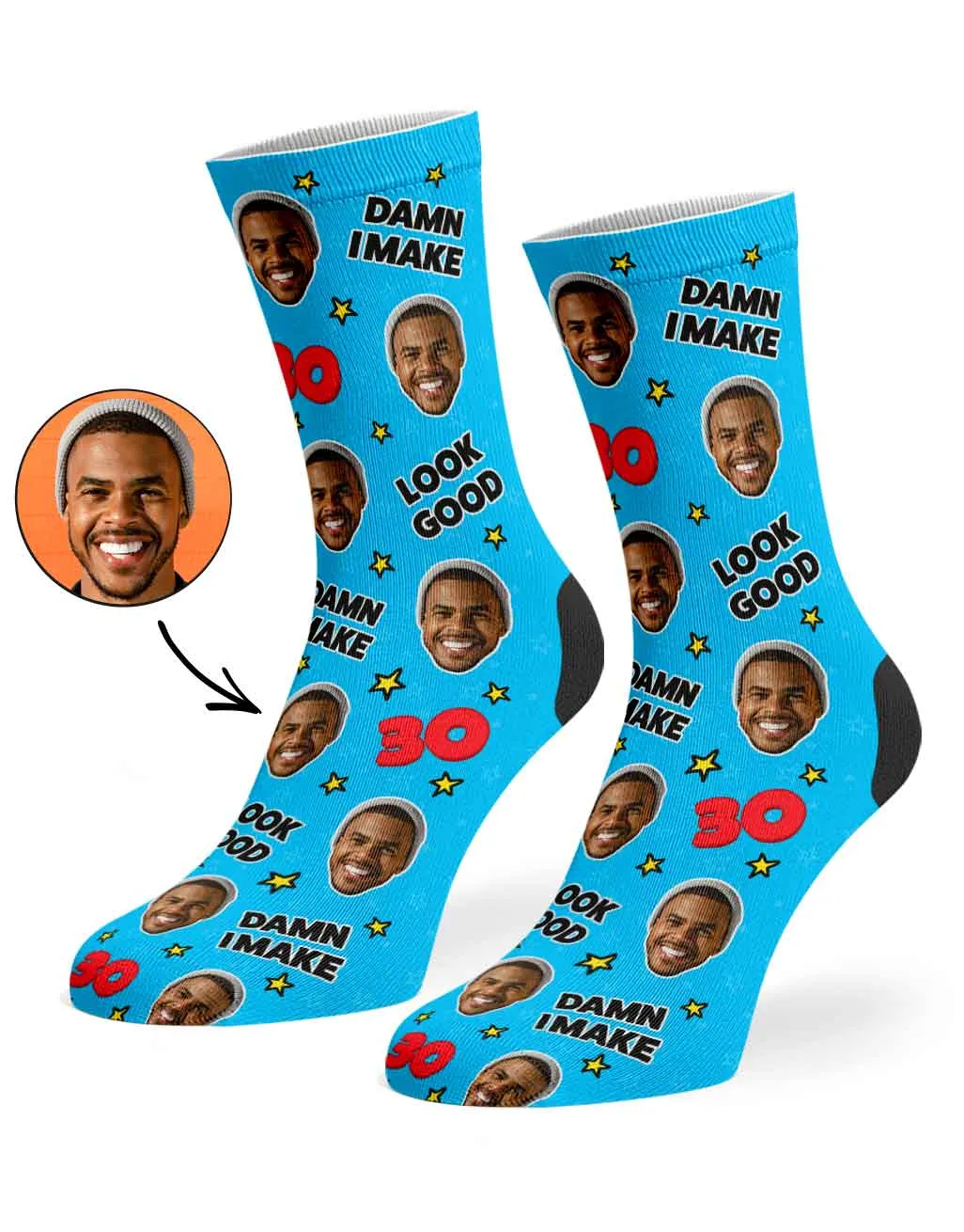 Damn I Make 30 Look Good Socks sold by Super Socks product image thumbnail 4