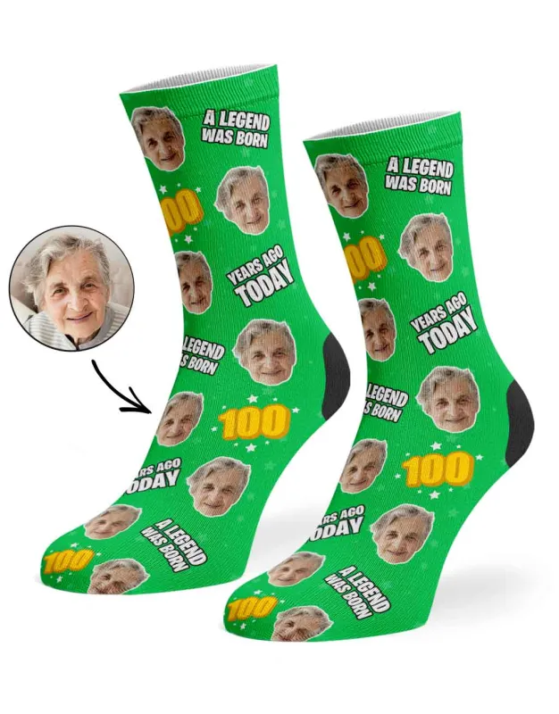 A Legend Was Born 100 Years Ago Today Socks sold by Super Socks
