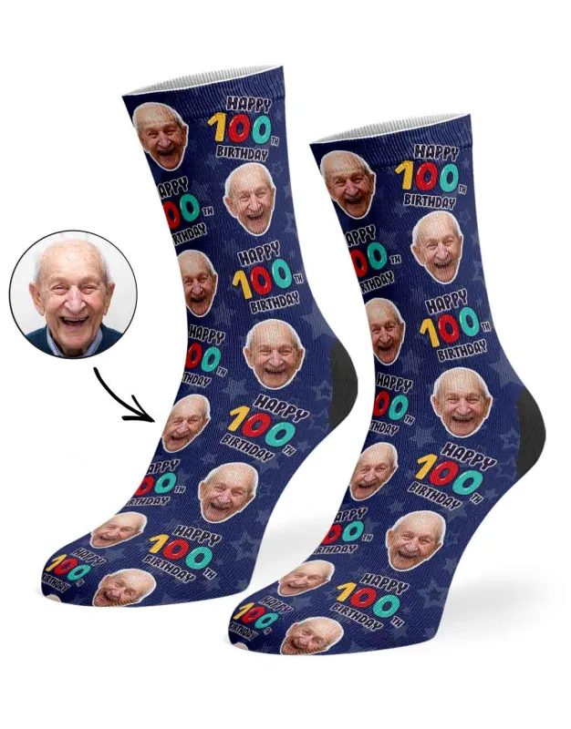 100th Birthday Socks sold by Super Socks