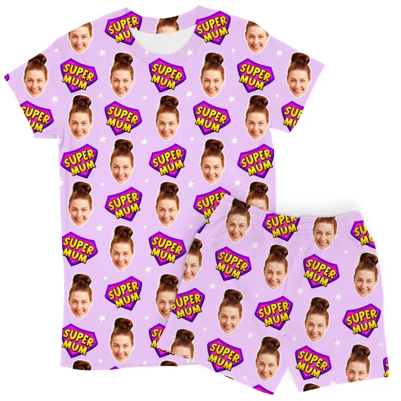 Women's Super Mum Personalised PJs - Shorts Set sold by Super Socks