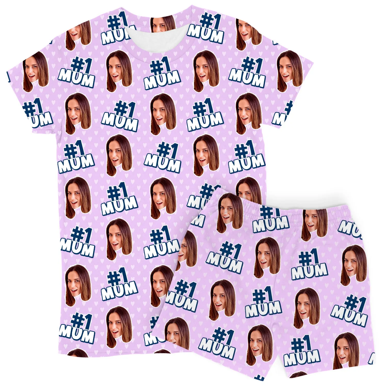 Women's Number 1 Mum Personalised PJs - Shorts Set sold by Super Socks product image thumbnail 5