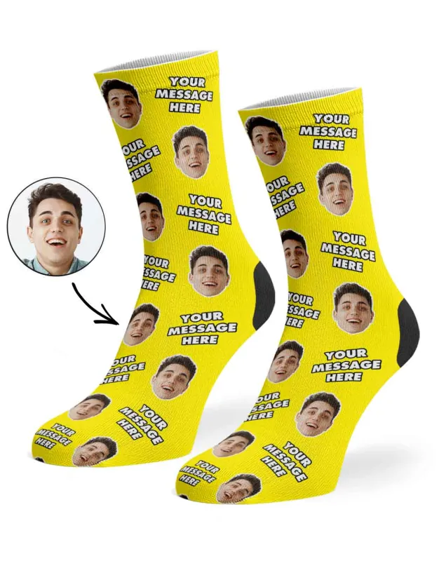 Personalised Socks With Your Face & Message sold by Super Socks
