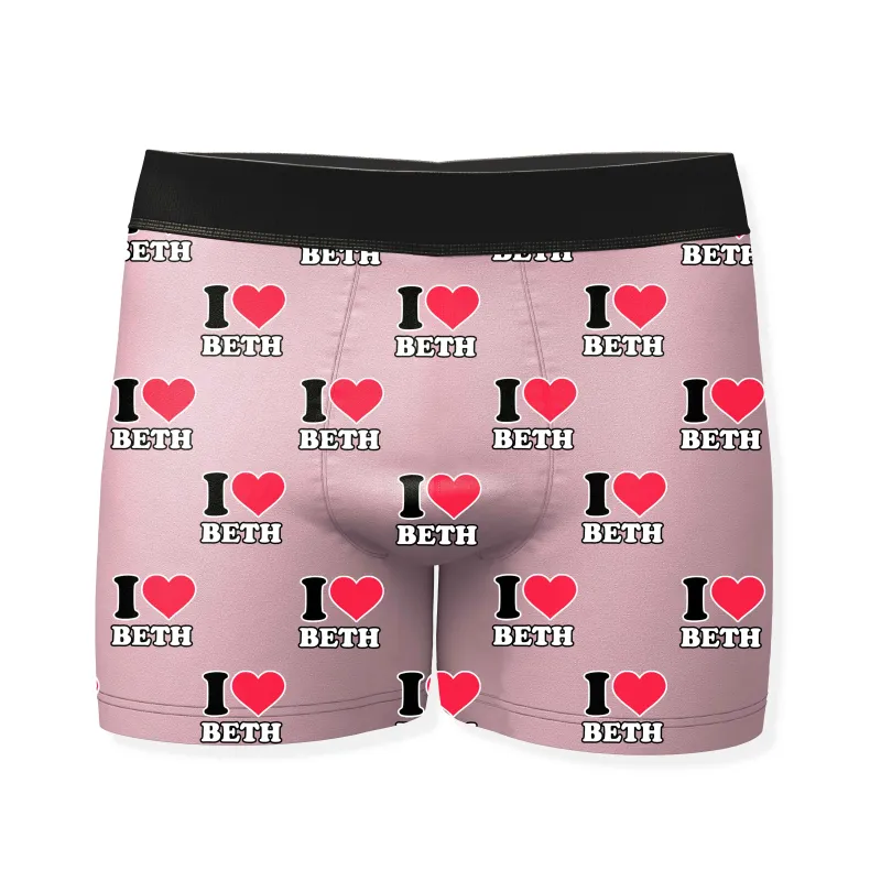 I Heart Name Personalised Boxers sold by Super Socks