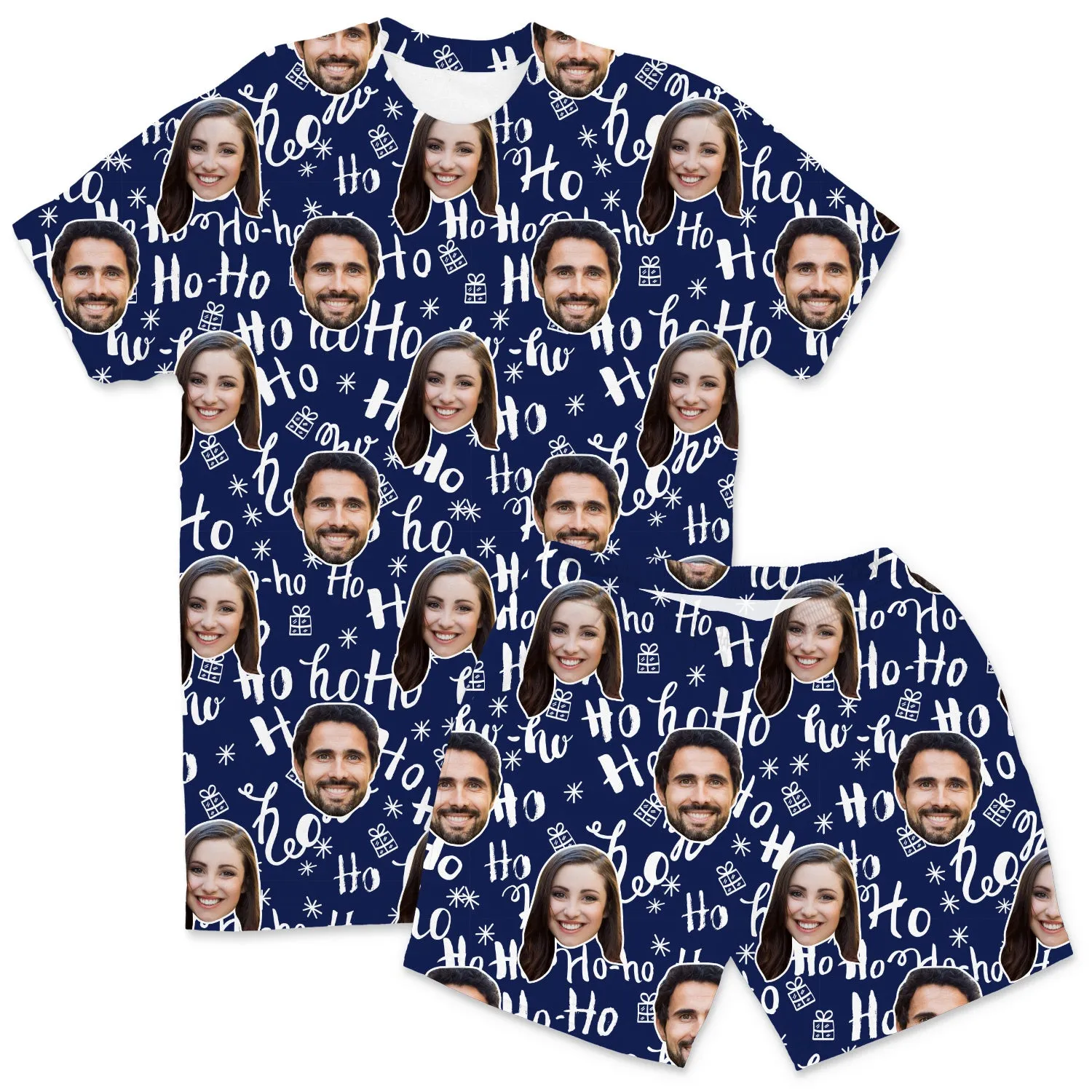 Men’s Ho Ho Ho Personalised Christmas PJs - Shorts Set sold by Super Socks product image thumbnail 3