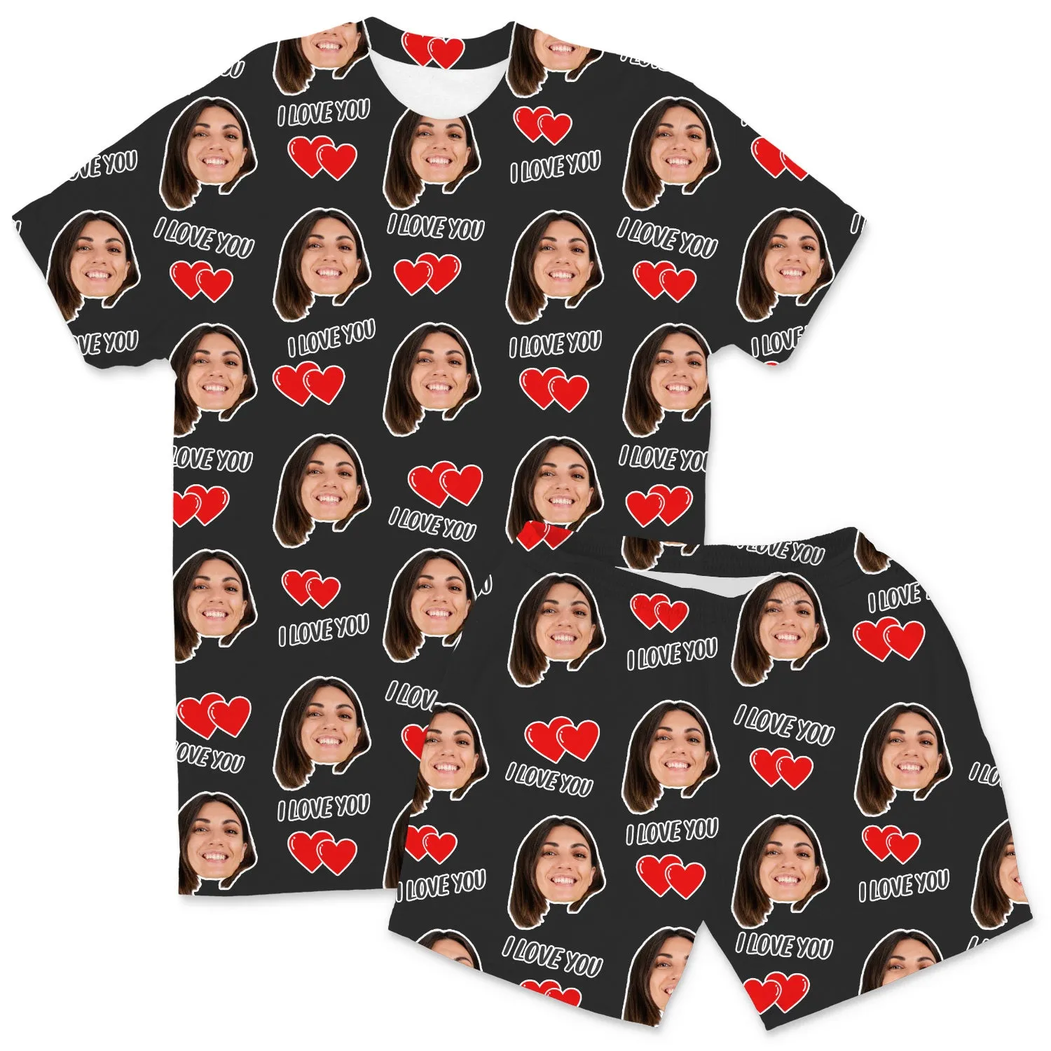 Men's I Love You Personalised PJs - Shorts Set sold by Super Socks product image thumbnail 2