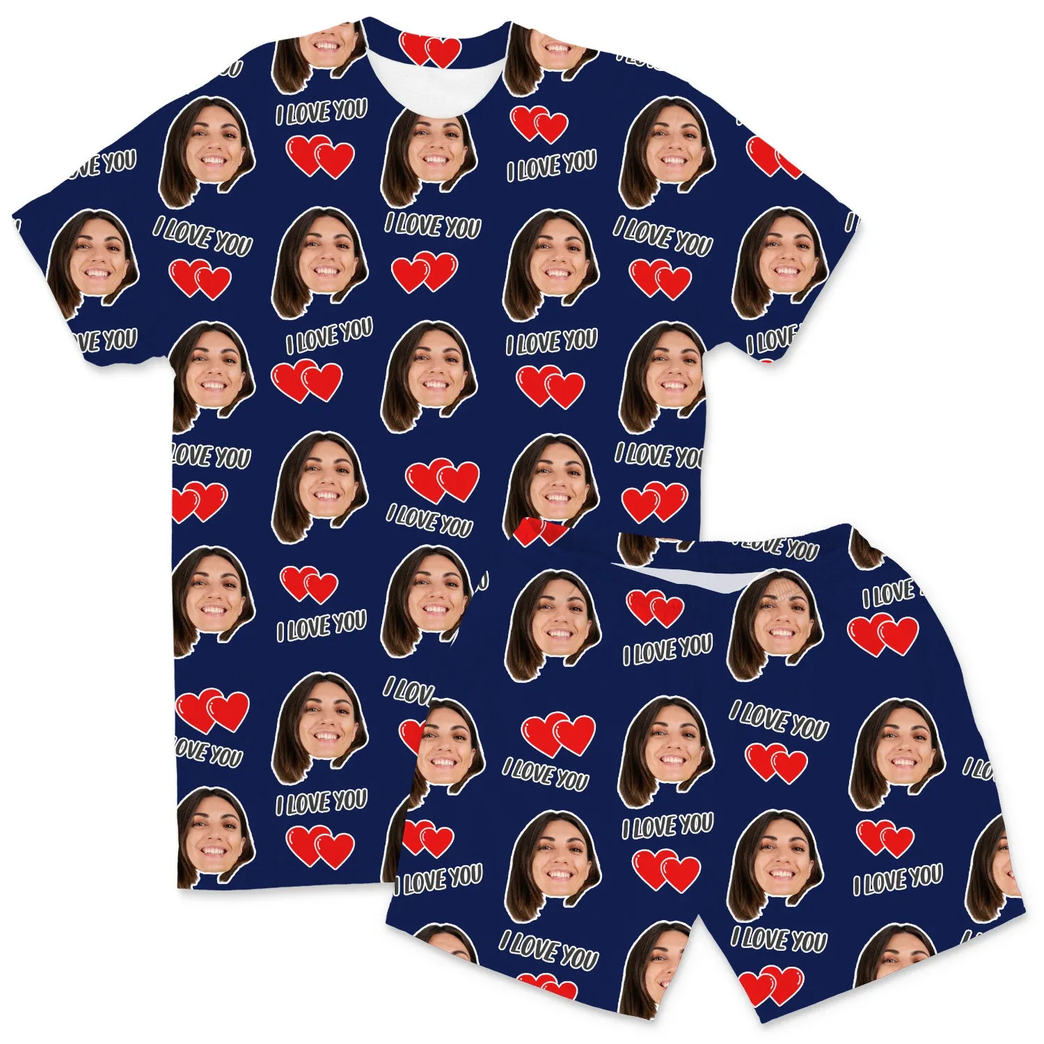 Men's I Love You Personalised PJs - Shorts Set sold by Super Socks product image thumbnail 4