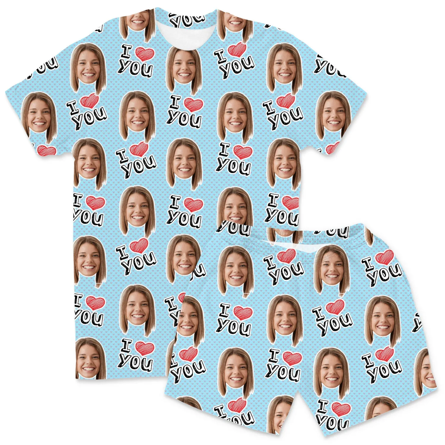 Men's I Heart You Personalised PJs - Shorts Set sold by Super Socks product image thumbnail 2