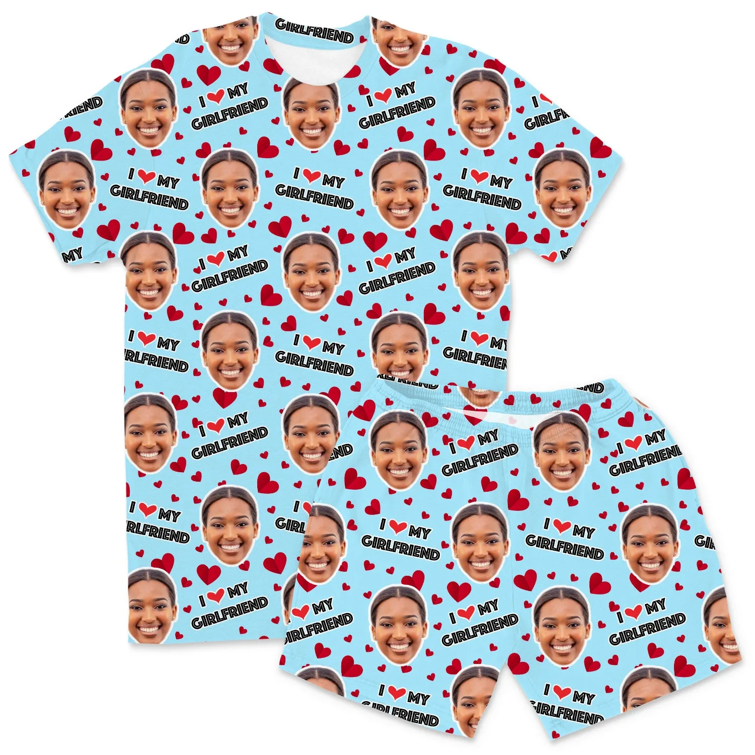 Men's I Love My Girlfriend PJs - Shorts Set sold by Super Socks