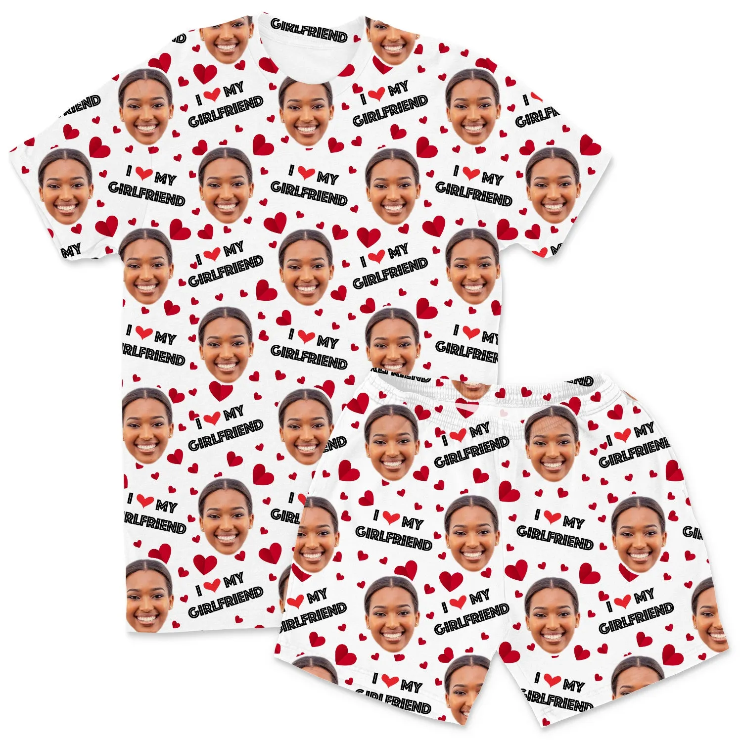 Men's I Love My Girlfriend PJs - Shorts Set sold by Super Socks product image thumbnail 3