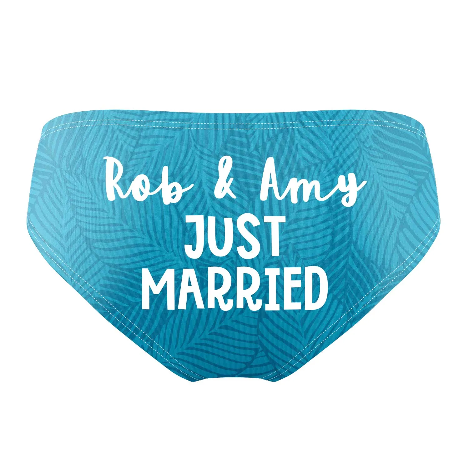 Add Your Names Just Married Swim Trunks sold by Super Socks