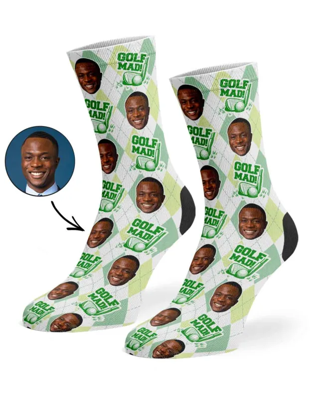 Green Golf Mad Socks sold by Super Socks
