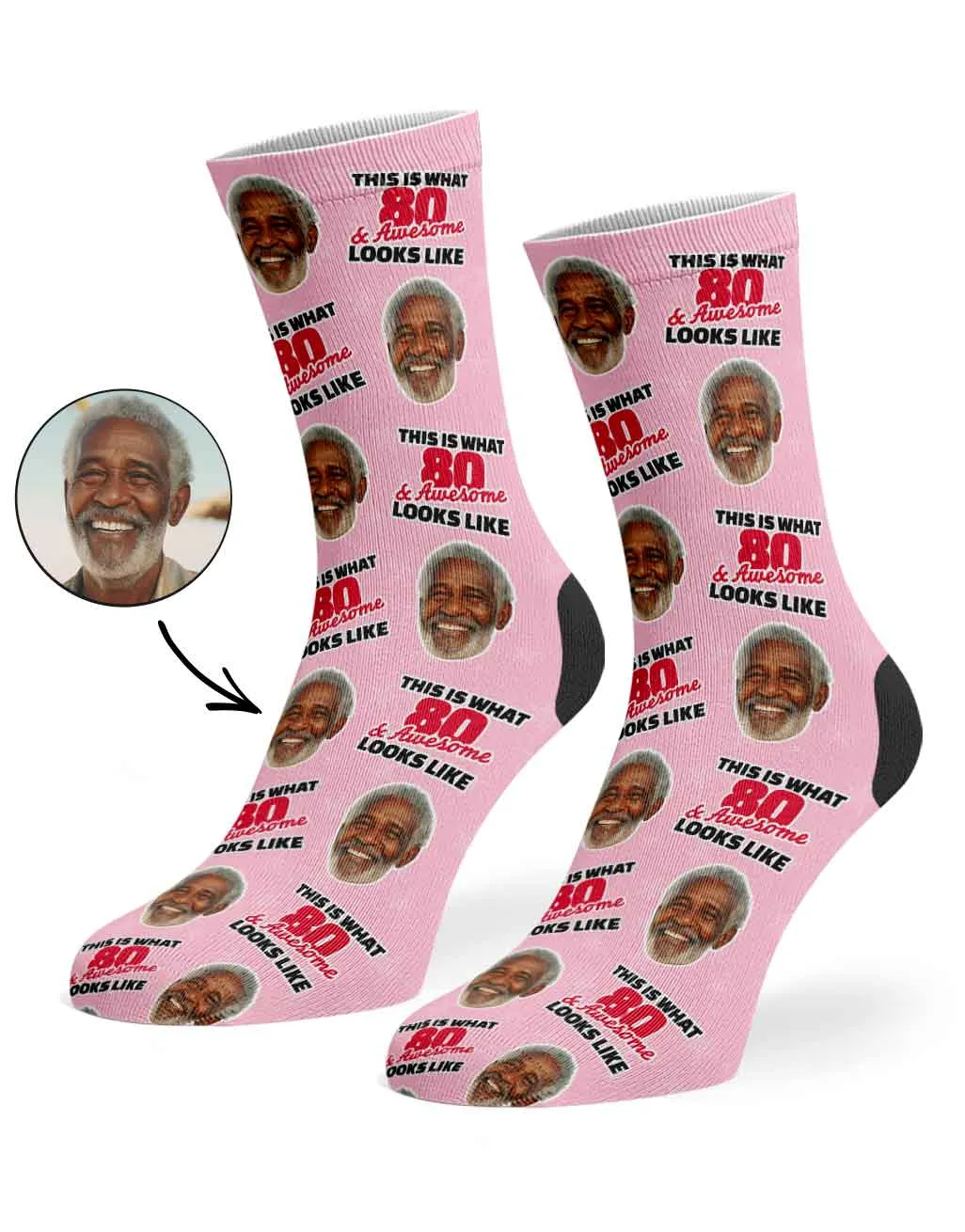This Is What 80 & Awesome Looks Like Socks sold by Super Socks product image thumbnail 3