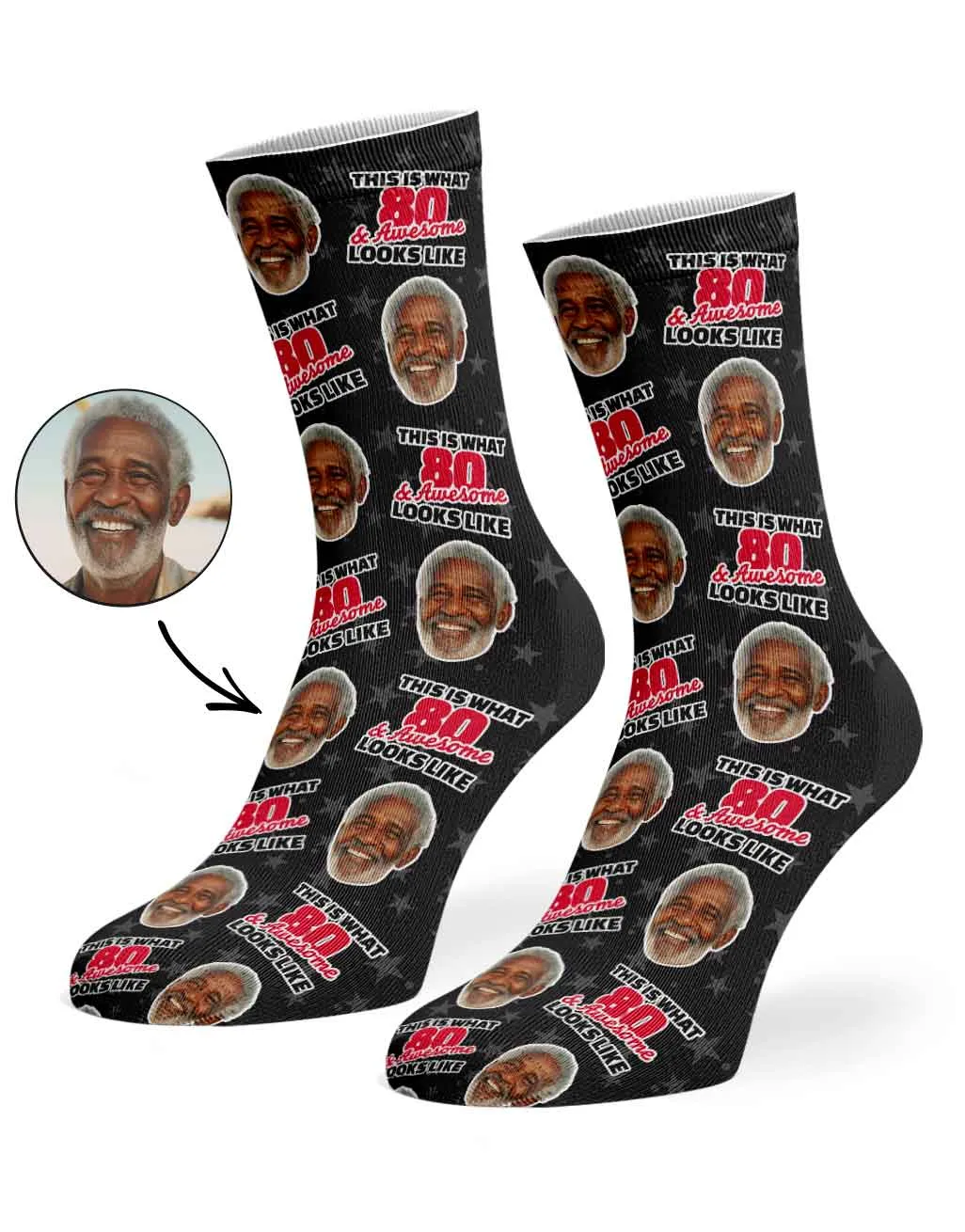 This Is What 80 & Awesome Looks Like Socks sold by Super Socks product image thumbnail 4