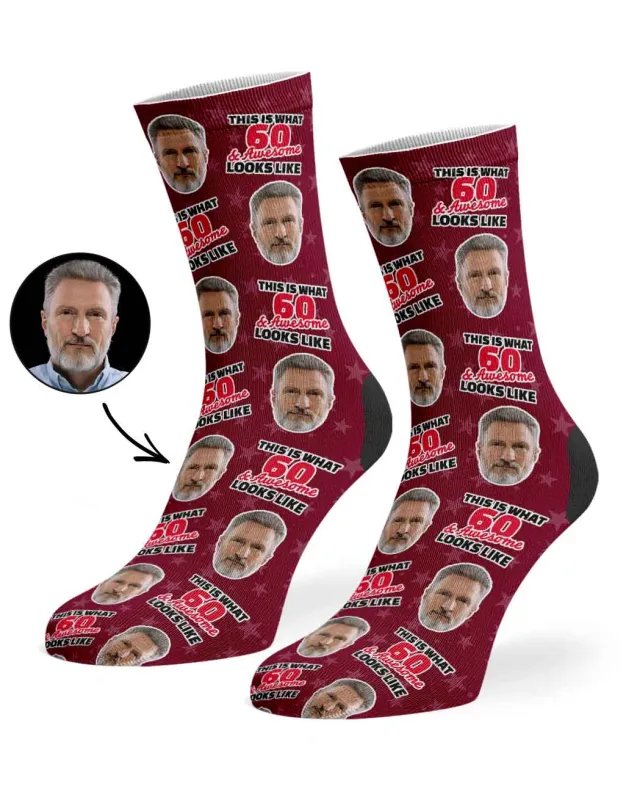 This Is What 60 & Awesome Looks Like Socks sold by Super Socks