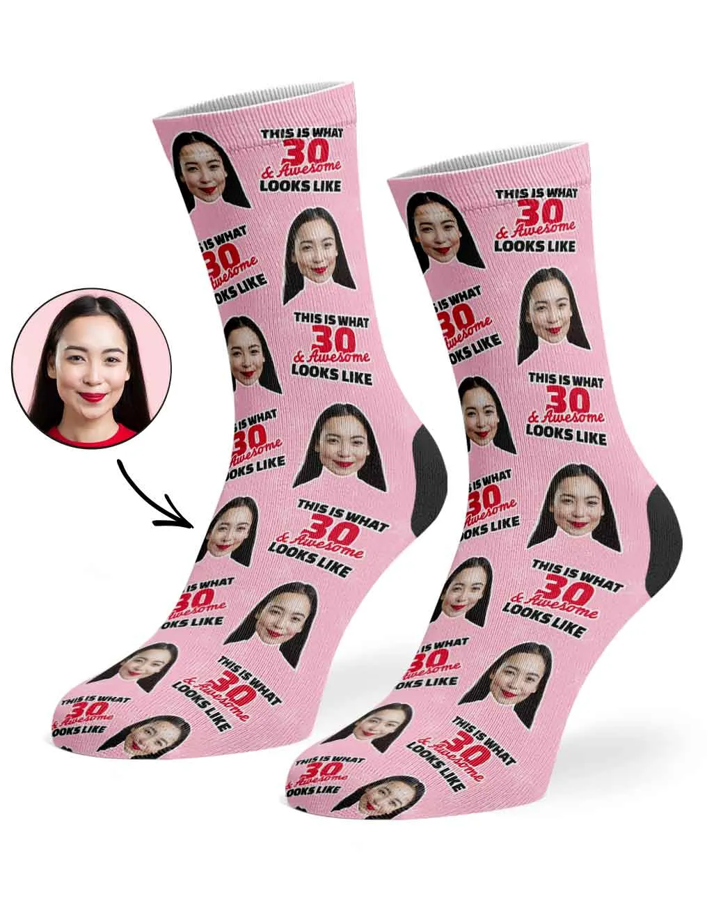 This Is What 30 & Awesome Looks Like Socks sold by Super Socks product image thumbnail 2