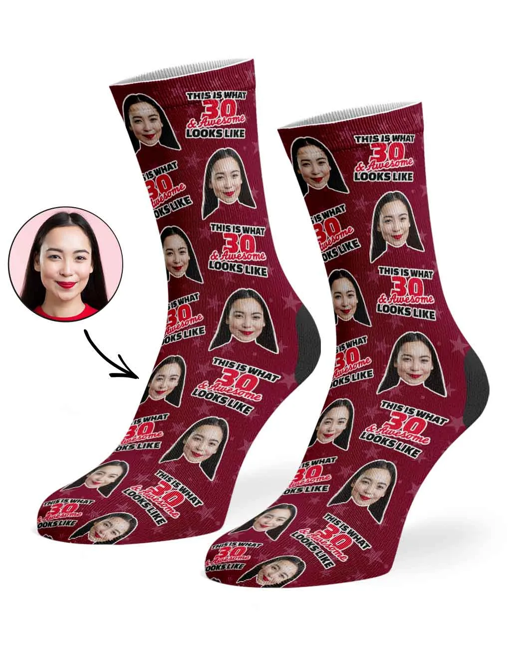 This Is What 30 & Awesome Looks Like Socks sold by Super Socks product image thumbnail 5