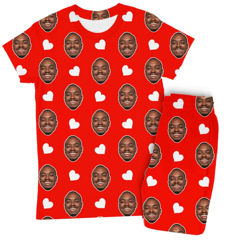 Women's White Hearts Personalised Pyjamas - Trouser Set sold by Super Socks