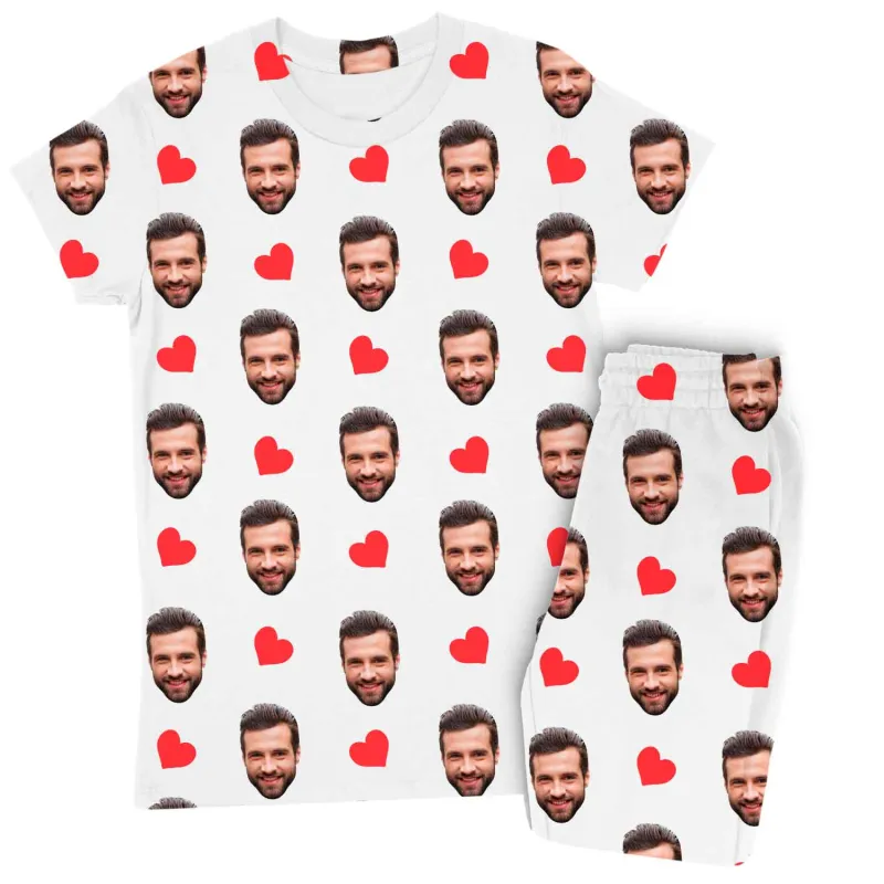 Women's Love Hearts Personalised Pyjamas - Trouser Set sold by Super Socks