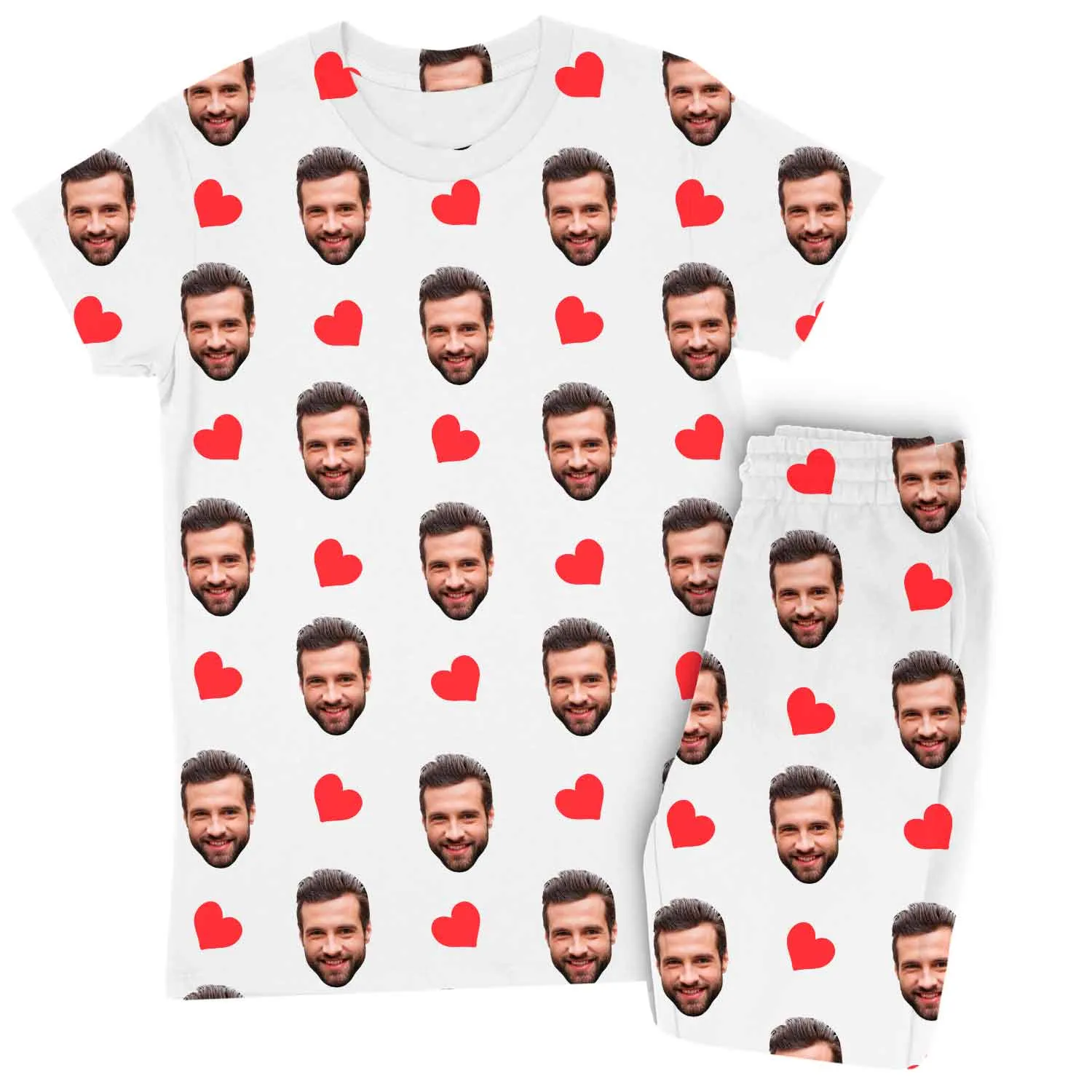 Women's Love Hearts Personalised Pyjamas - Trouser Set sold by Super Socks