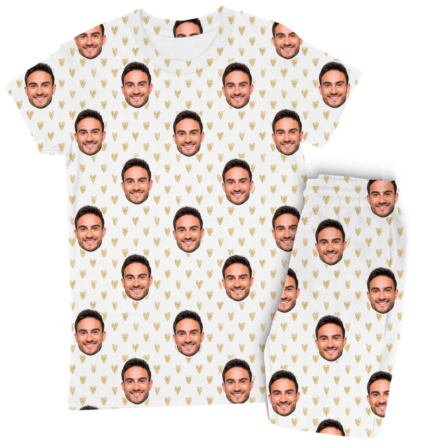 Women's Gold Hearts Personalised Pyjamas - Trouser Set sold by Super Socks product image thumbnail 4