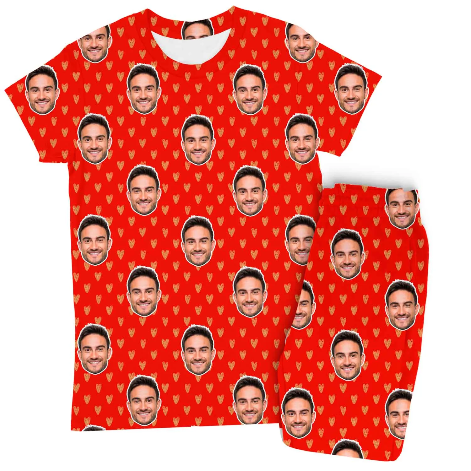 Women's Gold Hearts Personalised Pyjamas - Trouser Set sold by Super Socks product image thumbnail 3