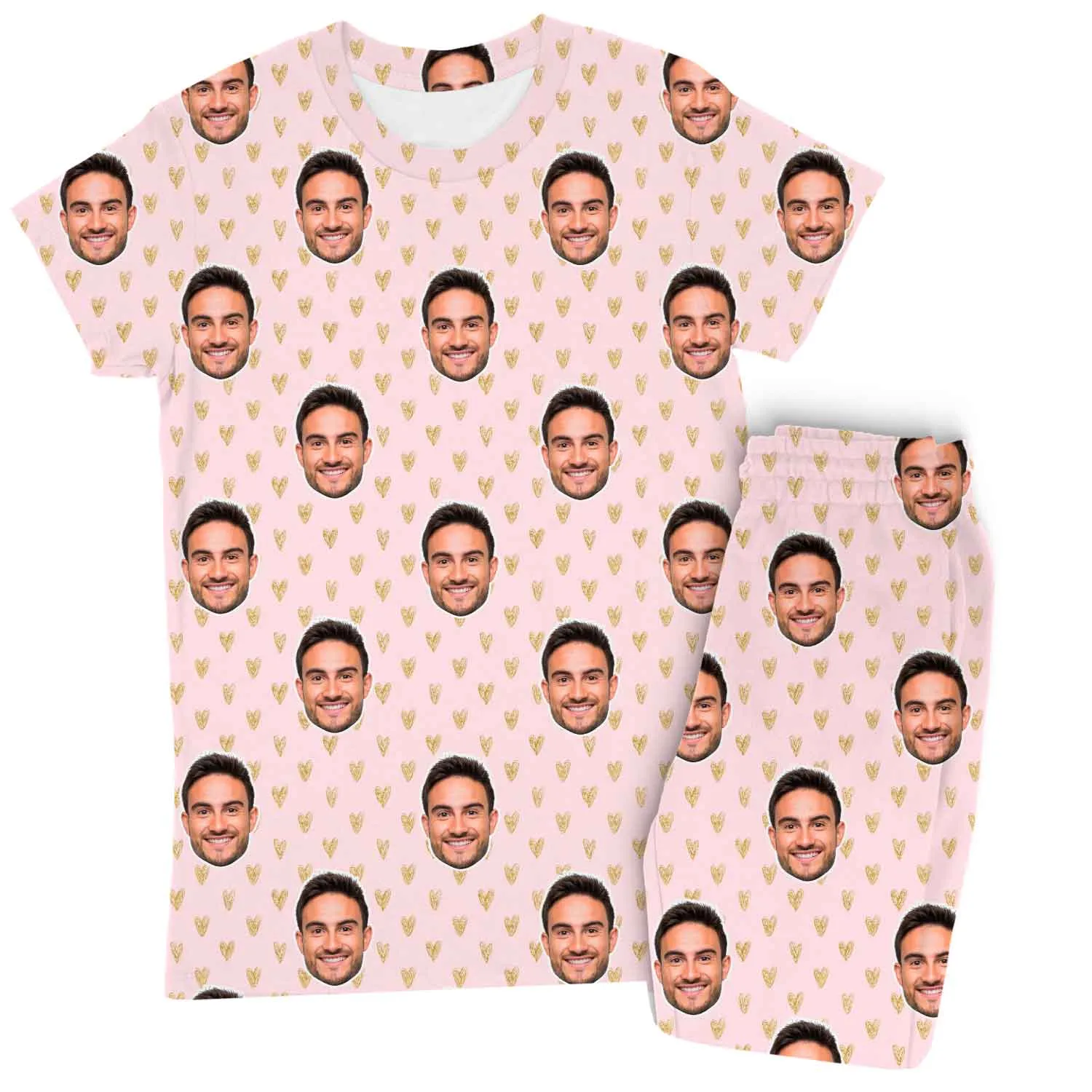 Women's Gold Hearts Personalised Pyjamas - Trouser Set sold by Super Socks product image thumbnail 2