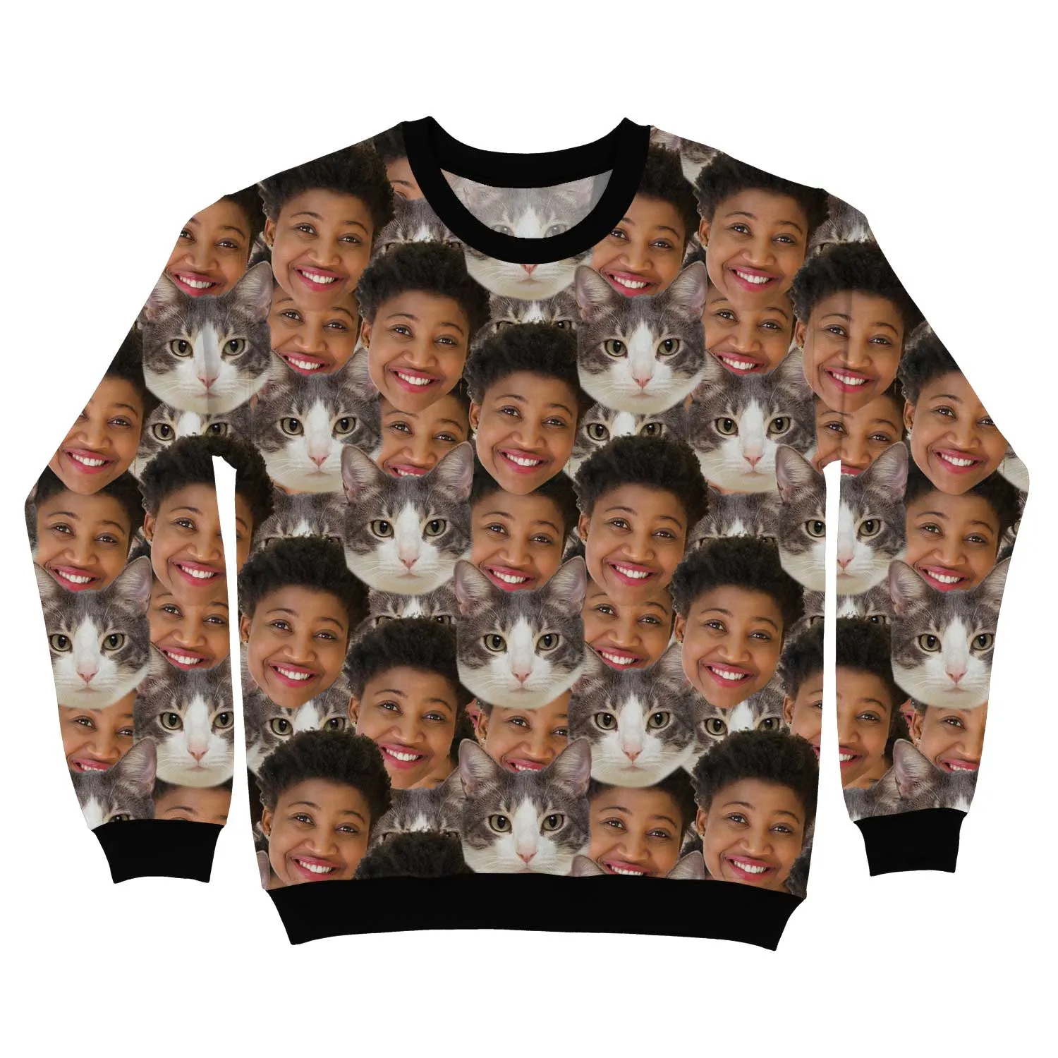 Cat Face Mash Personalised Sweatshirt sold by Super Socks product image thumbnail 2