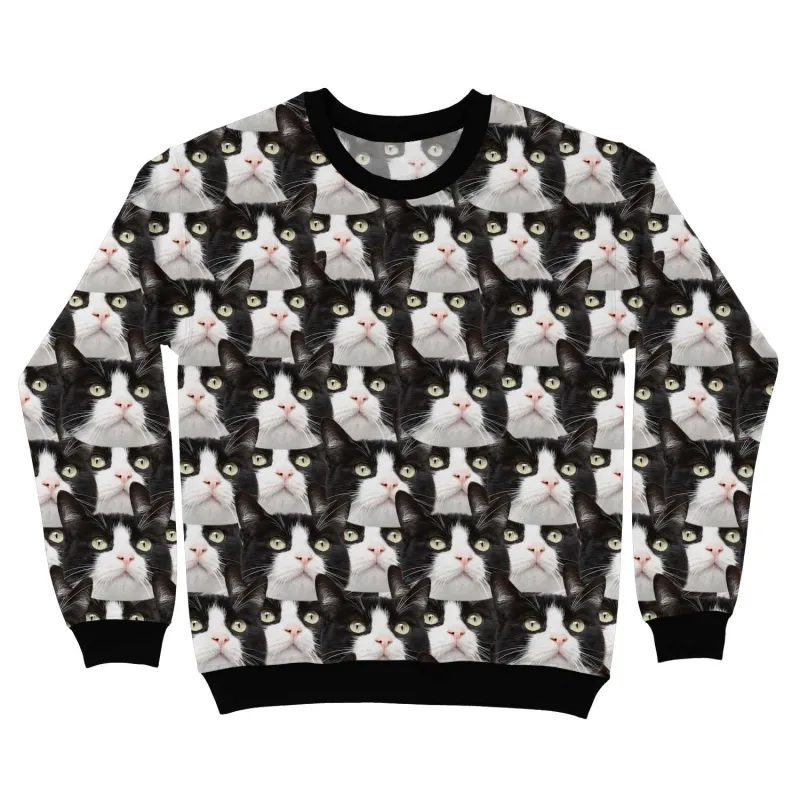 Cat Face Mash Personalised Sweatshirt sold by Super Socks