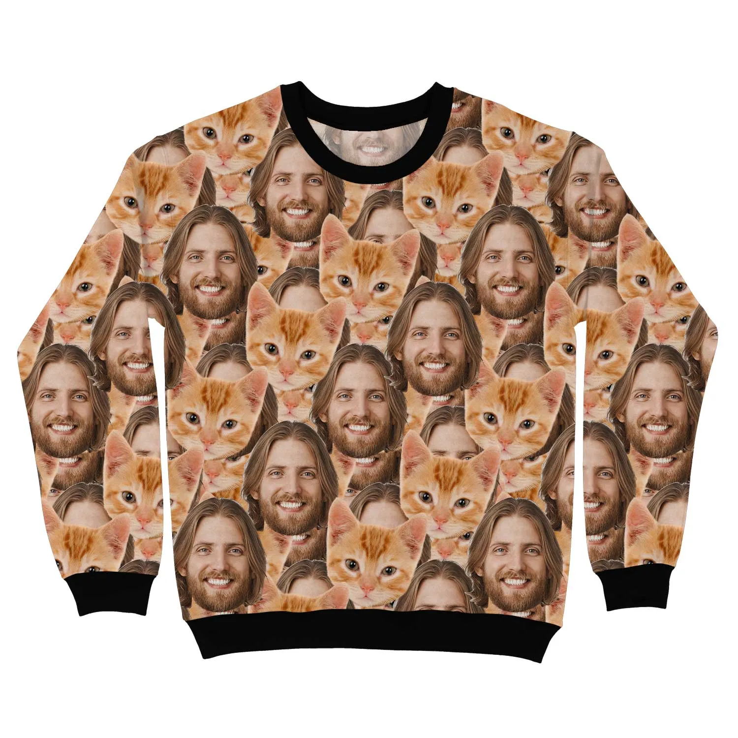 Cat Face Mash Personalised Sweatshirt sold by Super Socks product image thumbnail 3