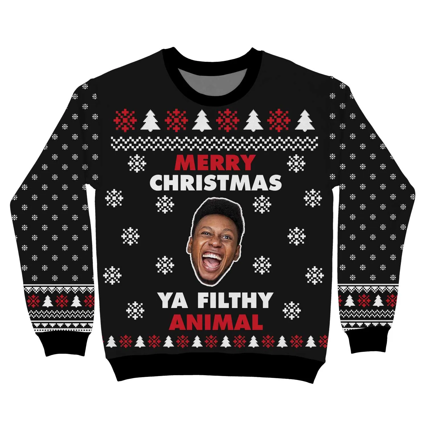 Merry Christmas Ya Filthy Animal Personalised Christmas Jumper sold by Super Socks product image thumbnail 2
