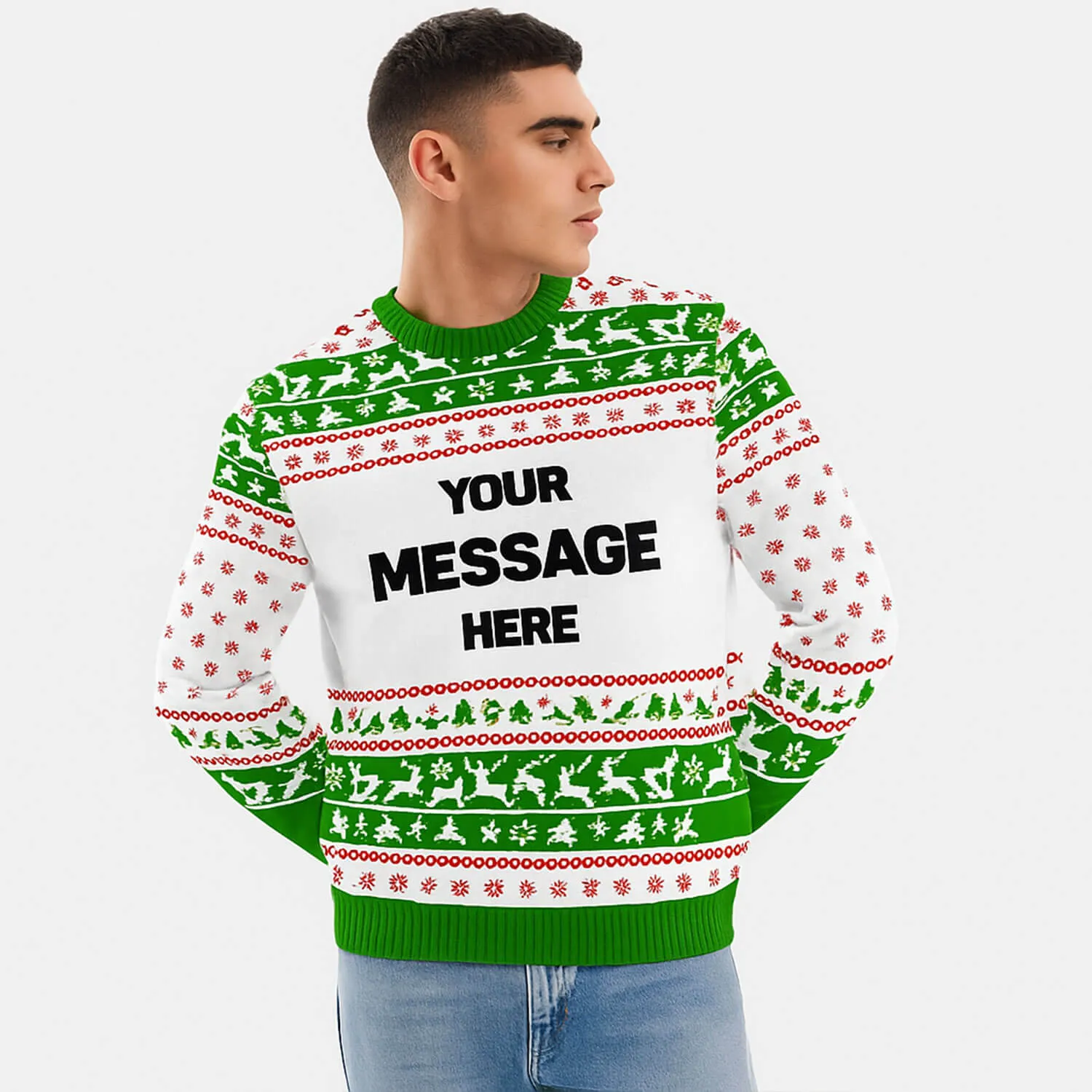 Your Message Personalised Nordic Christmas Jumper sold by Super Socks