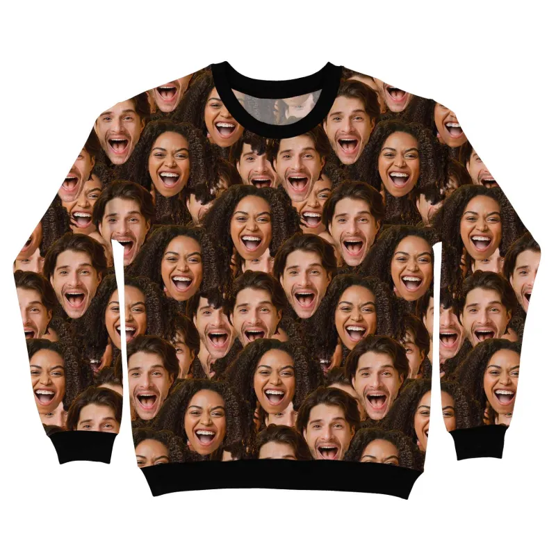 Couple Face Mash Personalised Sweatshirt sold by Super Socks