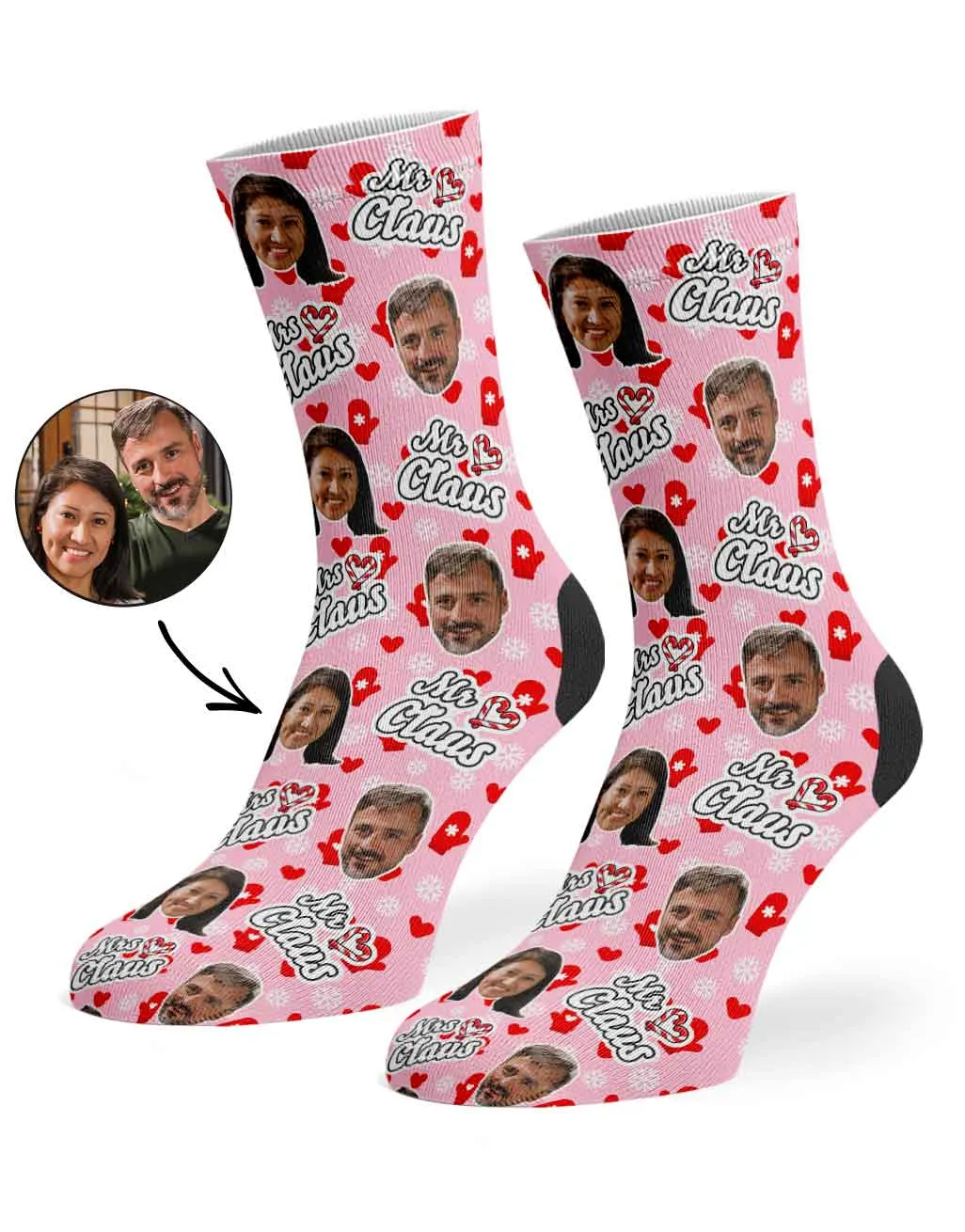 Mr & Mrs Claus Personalised Face Socks sold by Super Socks product image thumbnail 3