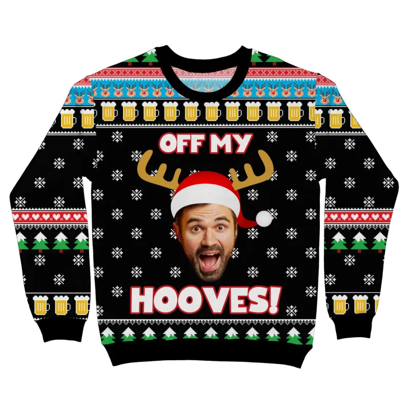 Off My Hooves Personalised Christmas Jumper sold by Super Socks