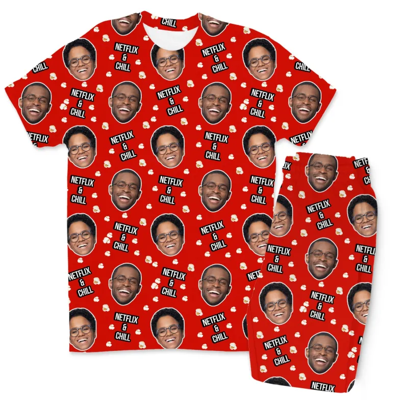 Men's Netflix & Chill Personalised Pyjamas - Trouser Set sold by Super Socks