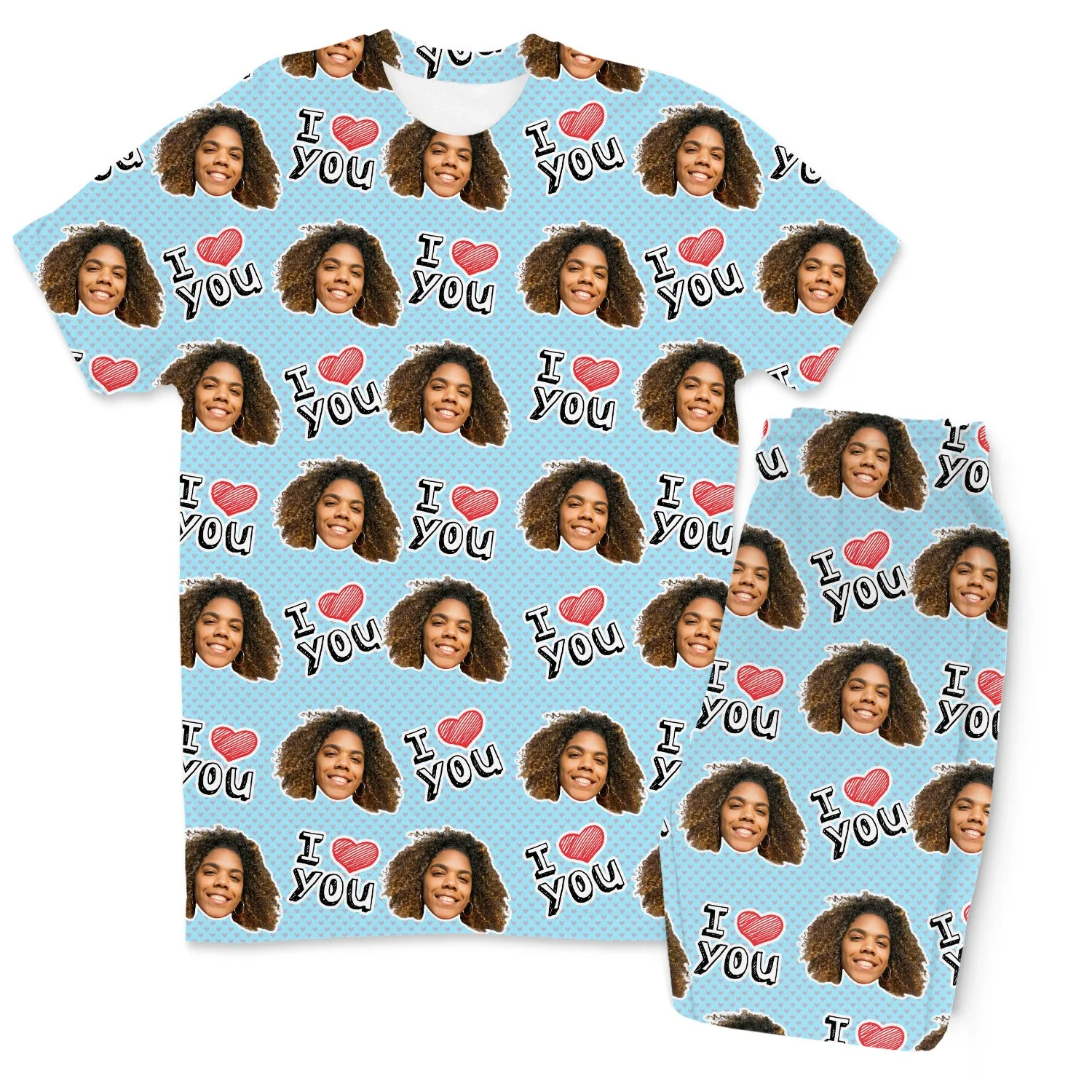 Men's I Heart You Personalised Pyjamas - Trouser Set sold by Super Socks product image thumbnail 2