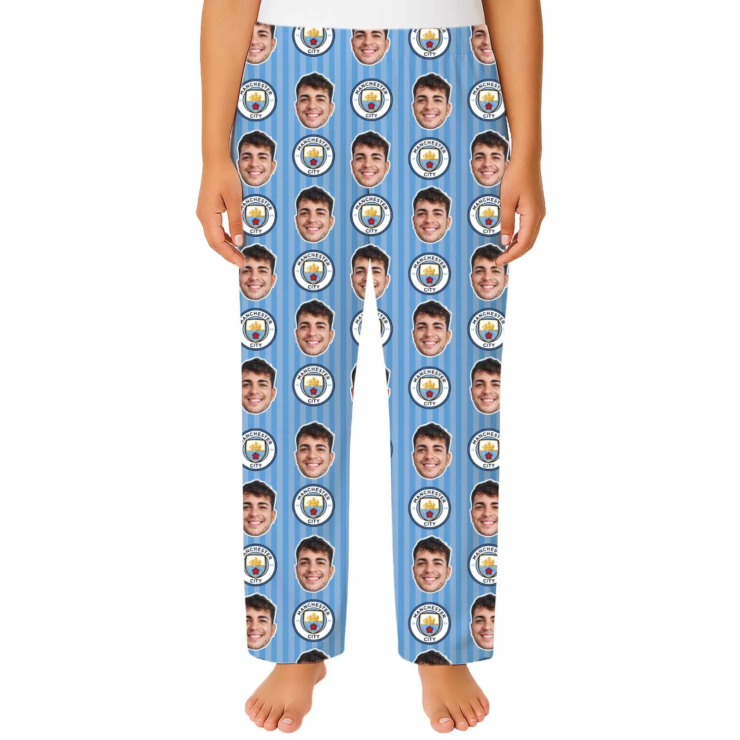Man City Women's Personalised PJ Bottoms sold by Super Socks