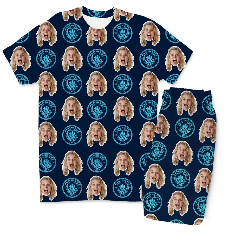 Navy Man City Men's Personalised Pyjamas - Trouser Set made by Super Socks