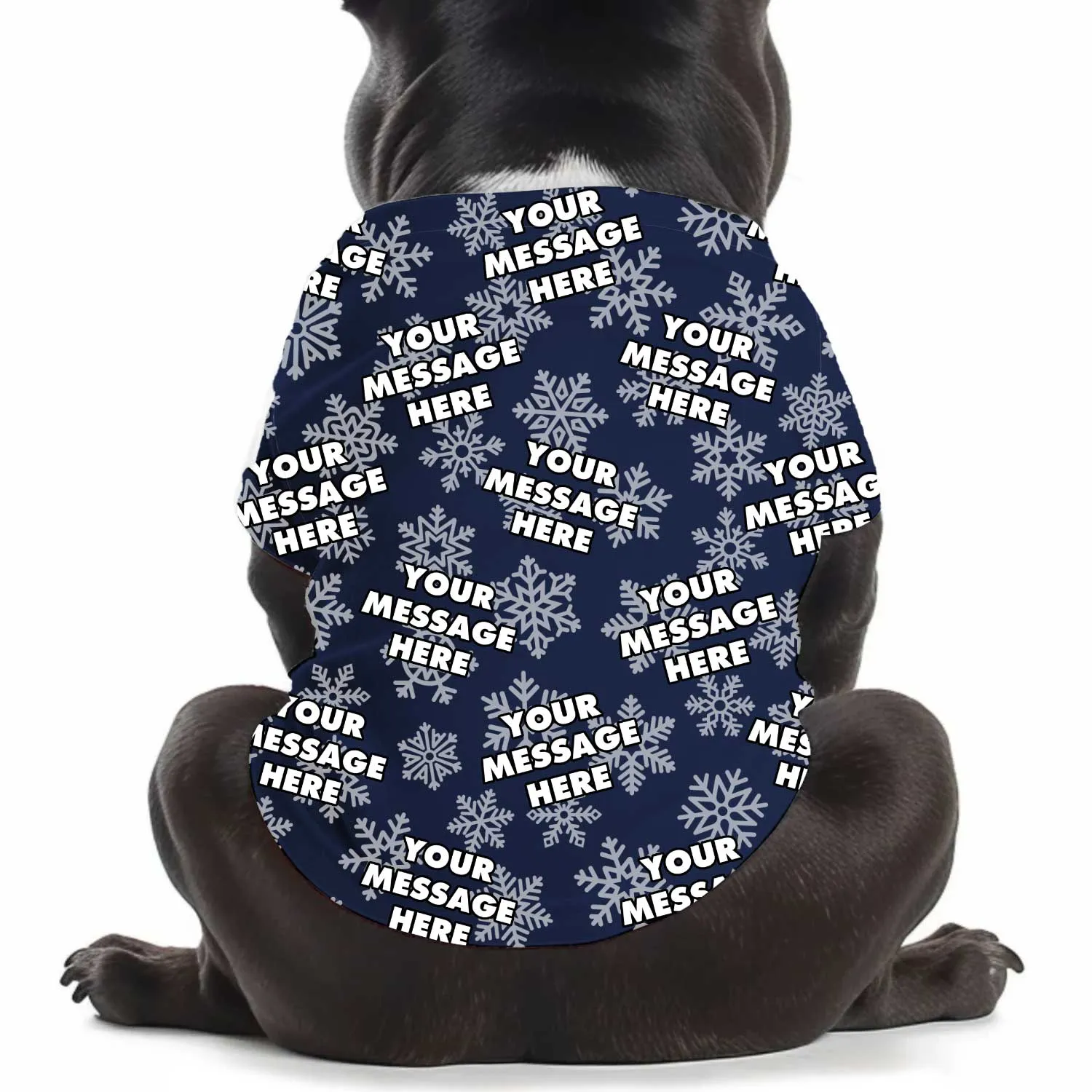 Custom Message Christmas Snowflake Personalised Dog T Shirt sold by Super Socks product image thumbnail 4