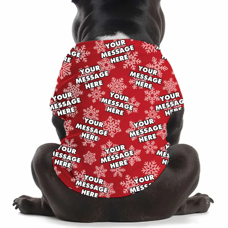 Custom Message Christmas Snowflake Personalised Dog T Shirt sold by Super Socks
