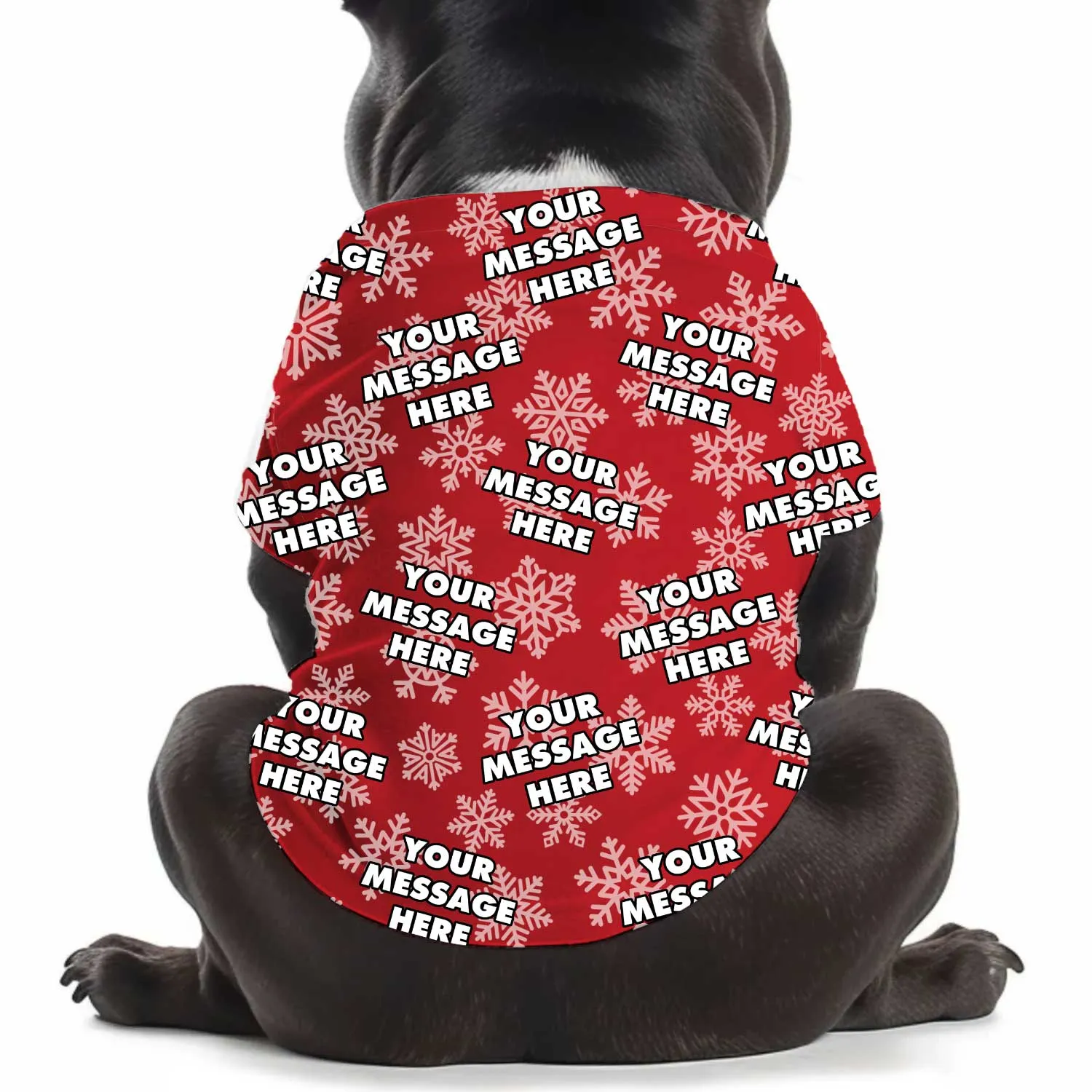 Custom Message Christmas Snowflake Personalised Dog T Shirt sold by Super Socks